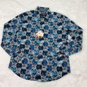 Robert Graham Alloway long sleeve skull print button up shirt
